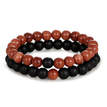 Load image into Gallery viewer, 2pcs/set Distance Bracelet Crown Beads Charm Natural Stone Bracelets for Women Men Couples friendship bracelets Jewelry Gifts
