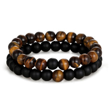 Load image into Gallery viewer, 2pcs/set Distance Bracelet Crown Beads Charm Natural Stone Bracelets for Women Men Couples friendship bracelets Jewelry Gifts
