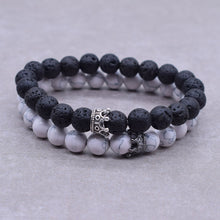 Load image into Gallery viewer, 2pcs/set Distance Bracelet Crown Beads Charm Natural Stone Bracelets for Women Men Couples friendship bracelets Jewelry Gifts
