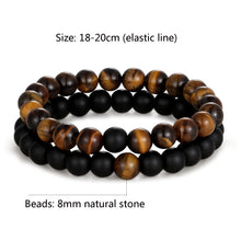 Load image into Gallery viewer, 2pcs/set Distance Bracelet Crown Beads Charm Natural Stone Bracelets for Women Men Couples friendship bracelets Jewelry Gifts
