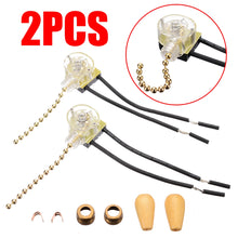Load image into Gallery viewer, 2pcs Pull Chain Switches 3A/250V 6A/125V Lighting Ceiling Fan Pull Chain Switch 2 Wire Connectors Parts
