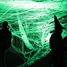 Load image into Gallery viewer, 20/40/60/100g Luminous Spider Web Stretchy Artificial Cobweb Halloween Decoration For Party Home Bar Haunted House Decor Props

