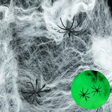 Load image into Gallery viewer, 20/40/60/100g Luminous Spider Web Stretchy Artificial Cobweb Halloween Decoration For Party Home Bar Haunted House Decor Props
