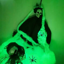Load image into Gallery viewer, 20/40/60/100g Luminous Spider Web Stretchy Artificial Cobweb Halloween Decoration For Party Home Bar Haunted House Decor Props
