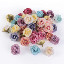Load image into Gallery viewer, 50PCS Mini Rose Artificial Flower Head DIY Needlework Handmade Craft Supplies Fake Flowers for Wedding Home Party Decoration
