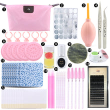 Load image into Gallery viewer, 20 in 1False Eyelash Extension Training Kit Practice Model Head Eye Pads Tweezers Glue Ring Brush Grafting Eyelash Tools Kit
