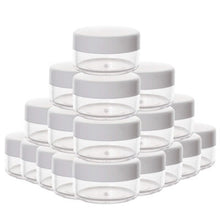 Load image into Gallery viewer, 20Pcs 2g 3g 5g 10g 15g 20g Portable Plastic Cosmetic Empty Jars Clear Bottles Eyeshadow Makeup Cream Lip Balm Container Pots
