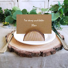 Load image into Gallery viewer, 20pcs Wooden Table Holder and Folding Cardboard Place Card Holders Note Photo Picture Clip Wood Wedding Party Direction Signs
