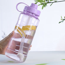 Load image into Gallery viewer, 2000ml Portable Water Bottle Outdoor Gobelet Reutilisable Termos Clear Plastic Cup Tumbler with Straw Vaso Con Tapa Y Pajita
