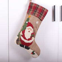 Load image into Gallery viewer, New Christmas Santa Snowman Socks Candy Bag Christmas Hanging Decoration White Linen Santa Claus Decorations
