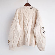 Load image into Gallery viewer, 2020 Autumn Winter Women Cardigan Warm Knitted Sweater Jacket Pocket Embroidery Fashion Knit Cardigans Coat Lady Loose Sweaters
