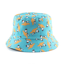 Load image into Gallery viewer, Funny Anime Cartoon Bucket Hat Reversible Fisherman Hat Unisex Street Hip Hop Flat Cap Fishing Bob Hat
