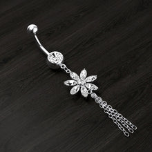 Load image into Gallery viewer, Exquisite Flower Chain Zircon Navel Ring Navel Stud Piercing Jewelry

