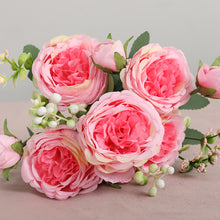 Load image into Gallery viewer, Beautiful Rose Peony Artificial Silk Flowers Small bouquet flores Home Party Spring Wedding Decoration  Fake Flower
