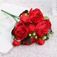 Load image into Gallery viewer, Beautiful Rose Peony Artificial Silk Flowers Small bouquet flores Home Party Spring Wedding Decoration  Fake Flower
