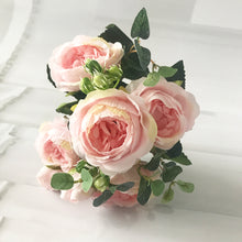 Load image into Gallery viewer, Beautiful Rose Peony Artificial Silk Flowers Small bouquet flores Home Party Spring Wedding Decoration  Fake Flower

