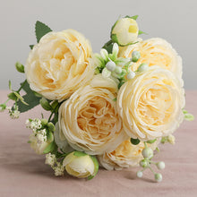 Load image into Gallery viewer, Beautiful Rose Peony Artificial Silk Flowers Small bouquet flores Home Party Spring Wedding Decoration  Fake Flower
