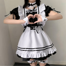 Load image into Gallery viewer, Black Cute Lolita Maid Costumes Girls Women Lovely Maid Cosplay Uniform Animation Show Japanese Outfit Dress Clothes
