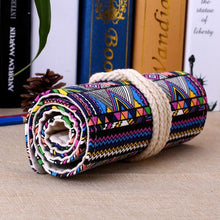 Load image into Gallery viewer, Pencil Case 36/48/72 /12 Holes Canvas Wrap Roll Up Pencil Bag Pen Case Holder Storage
