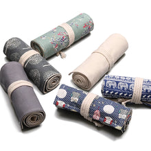 Load image into Gallery viewer, Pencil Case 36/48/72 /12 Holes Canvas Wrap Roll Up Pencil Bag Pen Case Holder Storage
