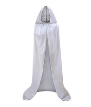 Load image into Gallery viewer, Halloween Costume Unisex Cosplay Death Cape Long Hooded Cloak Wizard Witch Medieval Cape S-XL Black White Red Coffee Blue
