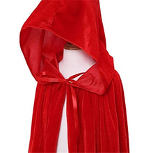 Load image into Gallery viewer, Halloween Costume Unisex Cosplay Death Cape Long Hooded Cloak Wizard Witch Medieval Cape S-XL Black White Red Coffee Blue
