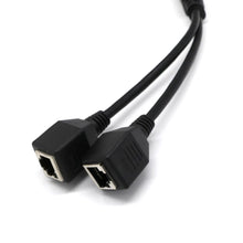 Load image into Gallery viewer, RJ45 Network Splitter Adapter Cable 1 Male to 2 Female Socket Port LAN Ethernet Network Splitter Y Adapter Cable

