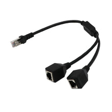 Load image into Gallery viewer, RJ45 Network Splitter Adapter Cable 1 Male to 2 Female Socket Port LAN Ethernet Network Splitter Y Adapter Cable
