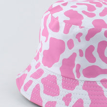 Load image into Gallery viewer, Fashion Korean Pink Cow Print Bucket Hat Women Reversible Fishing Cap Bob Chapeau Autumn Summer
