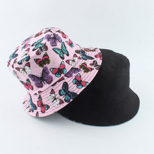 Load image into Gallery viewer, Fashion Korean Pink Cow Print Bucket Hat Women Reversible Fishing Cap Bob Chapeau Autumn Summer

