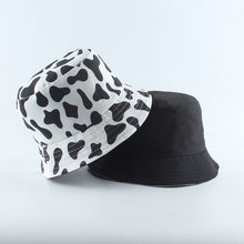 Load image into Gallery viewer, Fashion Korean Pink Cow Print Bucket Hat Women Reversible Fishing Cap Bob Chapeau Autumn Summer
