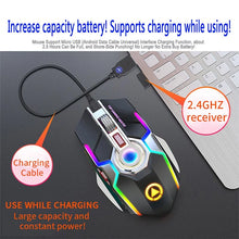 Load image into Gallery viewer, 2021 Silent Wireless Mouse Rechargeable 2.4G Gaming Mouse 1600 DPI 7 Buttons LED Backlight USB Optical  Mouse For PC Laptop
