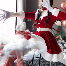 Load image into Gallery viewer, Women Christmas Xmas Lady Santa Claus Cosplay Costume Sexy Lingerie Winter Long Sleeve Red Dress Maid Bunny Girl Uniform

