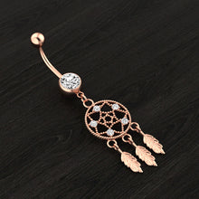 Load image into Gallery viewer, Dreamcatcher Zircon Navel Ring Navel Stud Piercing Jewelry
