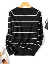 Load image into Gallery viewer, 2023 Autumn Winter Long Sleeve Striped Pullover Women Sweater Knitted Sweaters O-Neck Tops Korean Pull Femme Jumper
