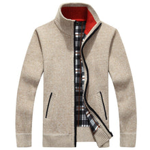 Load image into Gallery viewer, 2023 Autumn Winter Men's Sweater Coat Faux Fur Wool Sweater Jackets Men Zipper Knitted Thick Coat Warm Casual Knitwear Cardigan
