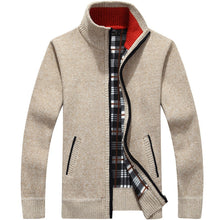 Load image into Gallery viewer, 2023 Autumn Winter Men's Sweater Coat Faux Fur Wool Sweater Jackets Men Zipper Knitted Thick Coat Warm Casual Knitwear Cardigan
