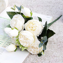 Load image into Gallery viewer, 3pcs Rose Peony Artificial Silk Flowers Small bouquet flores Home Party Spring Wedding Decoration  Fake Flower
