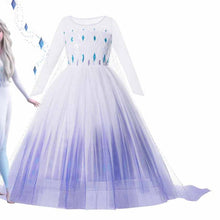 Load image into Gallery viewer, Costume for Girls Princess Elsa Dress Xmas White Ball Gown Halloween Kids Snow Queen Cosplay Carnival Clothing
