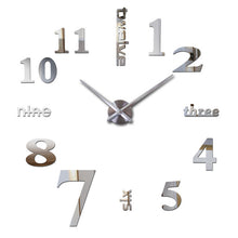 Load image into Gallery viewer, Wall Clock  Modern Design Large   Mirror Stickers Living Room Home Decor
