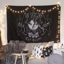 Load image into Gallery viewer, 2023 New Cat Coven Tapestry Printed Witchcraft Hippie Wall Hanging Bohemian Wall Tapestry Mandala Wall Art Aesthetic Room Decor
