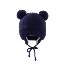 Load image into Gallery viewer, Cute Knitted Pompom Baby Hat Gloves Cap Thick Warm Girl/Boy Hat Gloves Beanie Winter Ear Warm Kids Hat Baby Bonnet Muts
