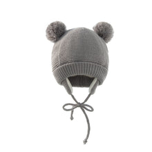 Load image into Gallery viewer, Cute Knitted Pompom Baby Hat Gloves Cap Thick Warm Girl/Boy Hat Gloves Beanie Winter Ear Warm Kids Hat Baby Bonnet Muts
