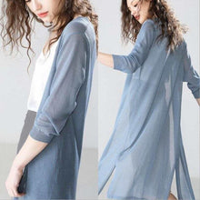 Load image into Gallery viewer, 2023 Spring Summer Sun Protection Clothing Women Long Cardigan Female Knitted Sweater Women Coat Jacket Ladies Shawl Outerwear

