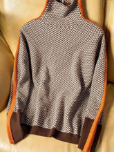 Load image into Gallery viewer, 2023 Winter Women's Turtleneck Sweater Warm Pullover Commuter Elegant Top Loose Casual Women's Top Retro Contrast Color
