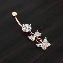 Load image into Gallery viewer, Bow Zircon Navel Ring Navel Stud Piercing Jewelry
