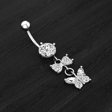 Load image into Gallery viewer, Bow Zircon Navel Ring Navel Stud Piercing Jewelry
