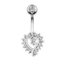 Load image into Gallery viewer, Zircon Heart-Shaped Belly Ring Navel Stud Human Body Piercing Accessories
