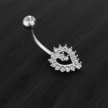 Load image into Gallery viewer, Zircon Heart-Shaped Belly Ring Navel Stud Human Body Piercing Accessories
