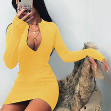 Load image into Gallery viewer, Fall Women's Clothing Long-Sleeved Dress Zipper Solid Color Stretch Skirt Slim-Fit Hip Skirt
